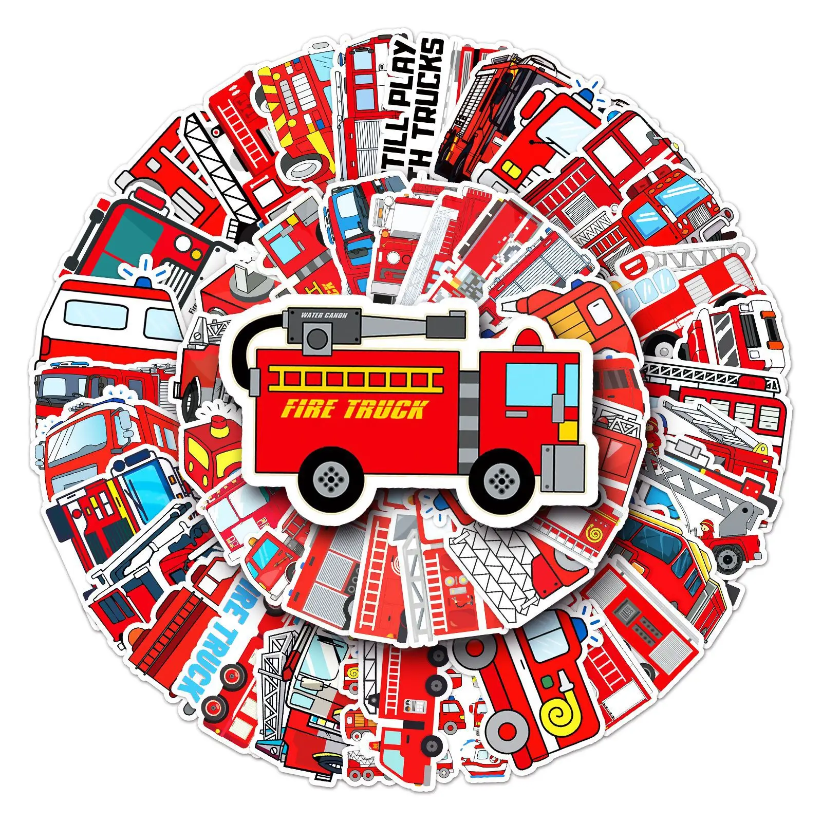 50PCS Fire Truck Vinyl Sticker - Laptop Original Accessories recension och pris