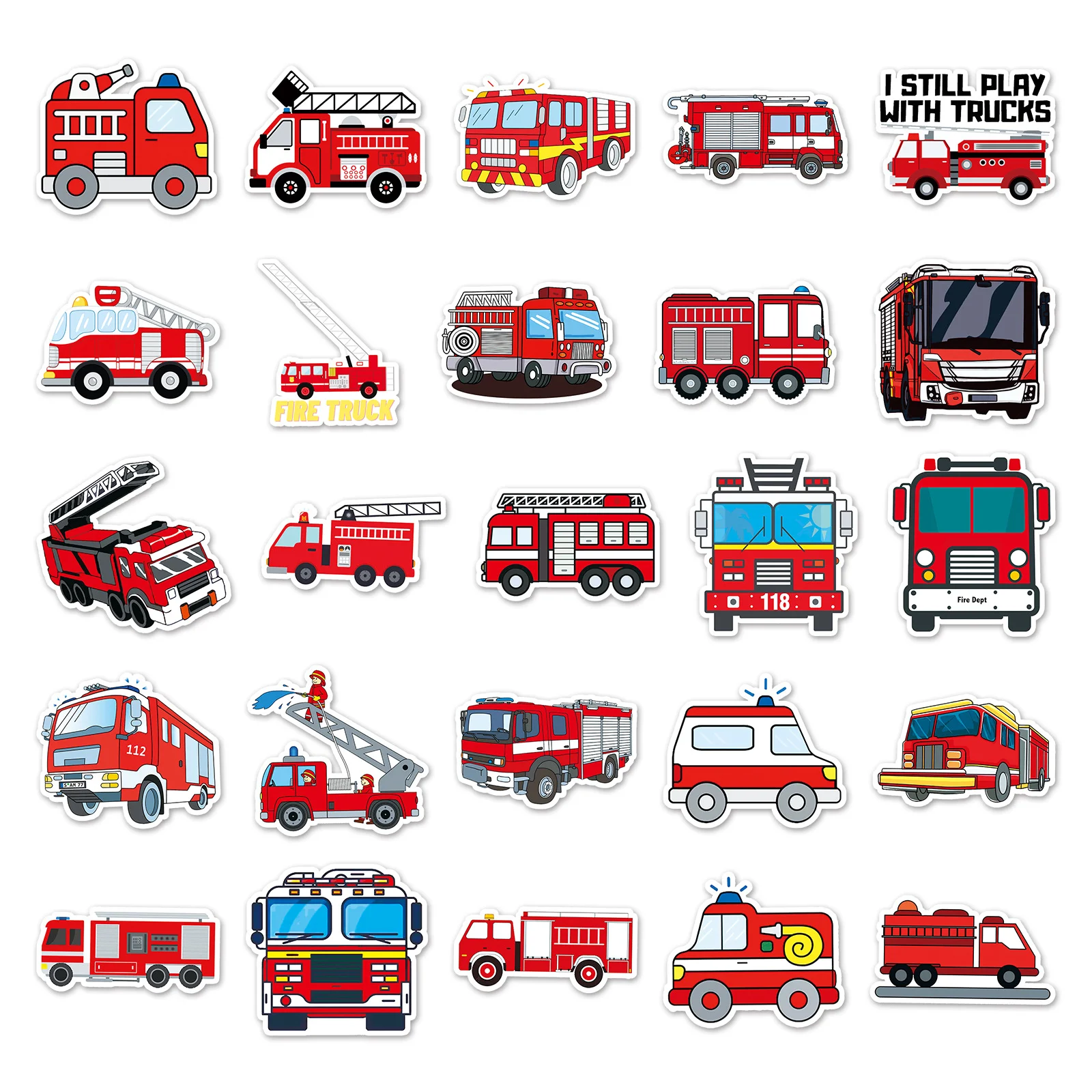 50PCS Fire Truck Vinyl Sticker - Laptop Original Accessories recension och pris